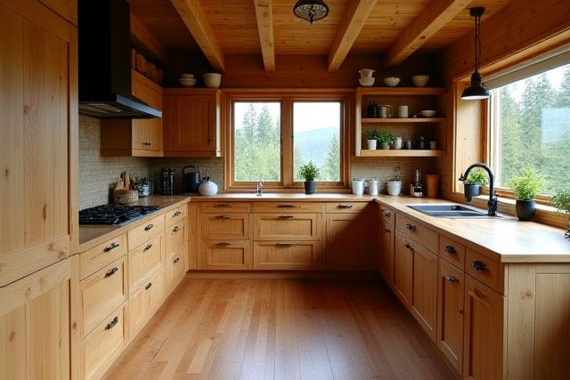 Landlig snekkerkjøkken av tre