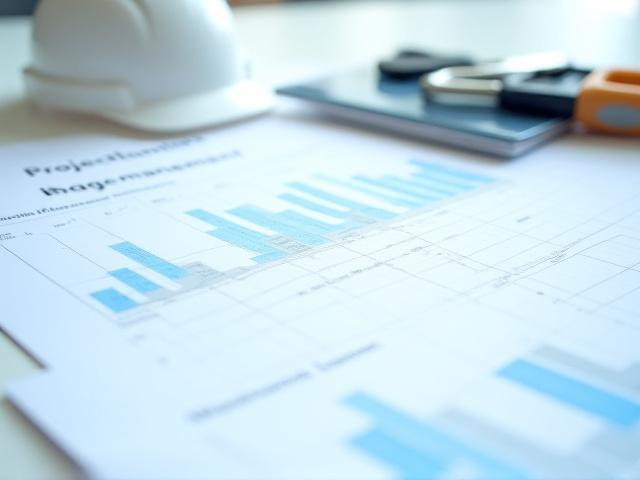 Byggeplan av kjøkkenprosjekt på et bord